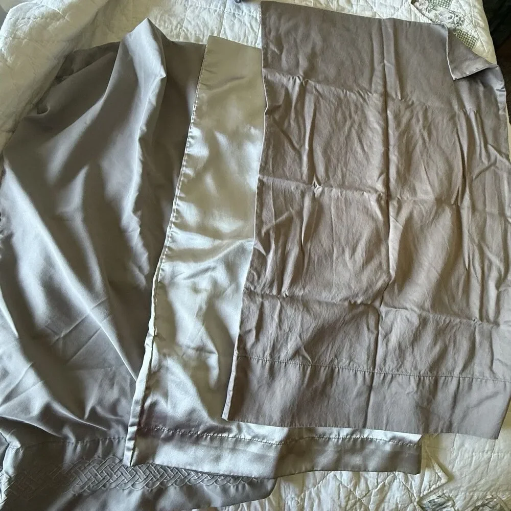 RV Queen Camper Microfiber Sheet Set Grey Fitted Flat 4 Pillow Cases, Clean